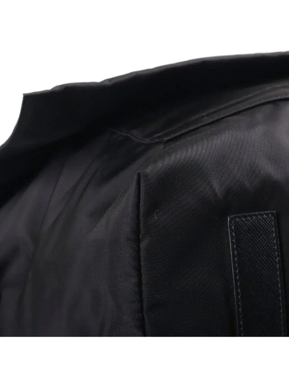 Prada Triangle Plate Technical Fabric Messenger Bag Black